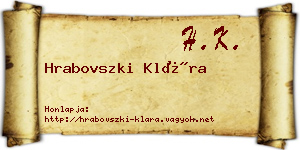 Hrabovszki Klára névjegykártya