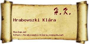 Hrabovszki Klára névjegykártya