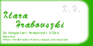 klara hrabovszki business card