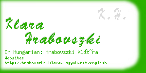 klara hrabovszki business card